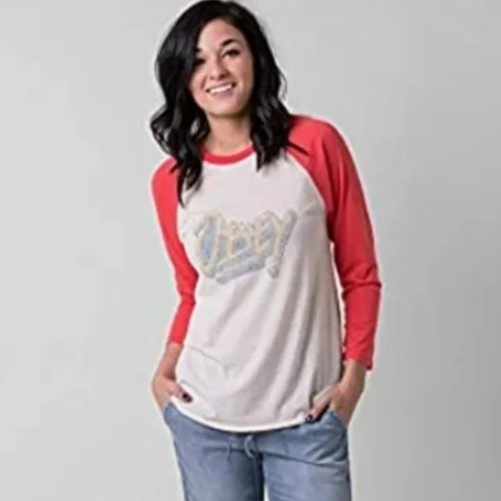 Obey Shaka Waves Raglan Burnout Tee